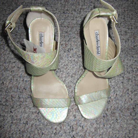 Charles David Iridescent Snakeskin Heels - Picture 12 of 12